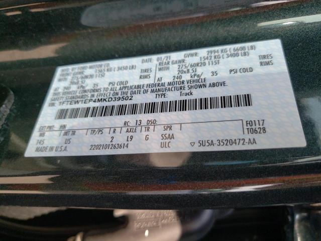 Photo 10 from auction – 2021 FORD F150 SUPER with VIN 1FTEW1EP4MKD39502