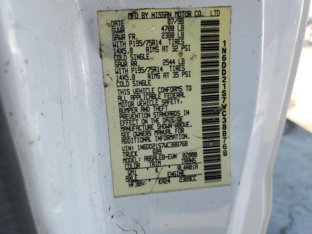 Photo 10 from auction – 1998 NISSAN FRONTIER X with VIN 1N6DD21S7WC388768