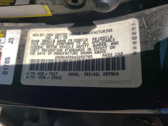 Photo 10 from auction – 2010 TOYOTA COROLLA BA with VIN 1NXBU4EE6AZ252785