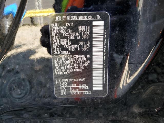 Photo 10 from auction – 2012 NISSAN QUEST S with VIN JN8AE2KP8C9036857