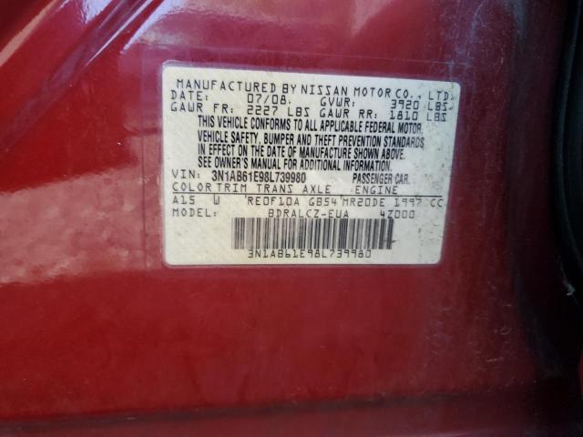 Photo 10 from auction – 2008 NISSAN SENTRA 2.0 with VIN 3N1AB61E98L739980