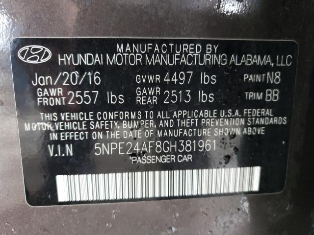 Photo 10 from auction – 2016 HYUNDAI SONATA SE with VIN 5NPE24AF8GH381961