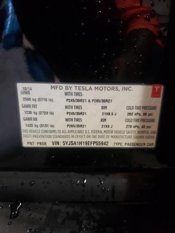 Photo 10 from auction – 2014 TESLA MODEL S with VIN 5YJSA1H19EFP55942