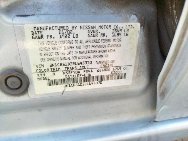 Photo 10 from auction – 2002 NISSAN SENTRA XE with VIN 3N1CB51D32L645370