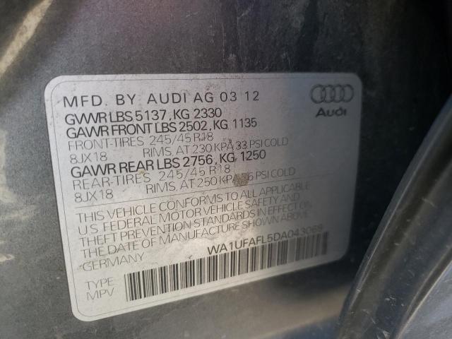 Photo 10 from auction – 2013 AUDI A4 ALLROAD with VIN WA1UFAFL5DA043069