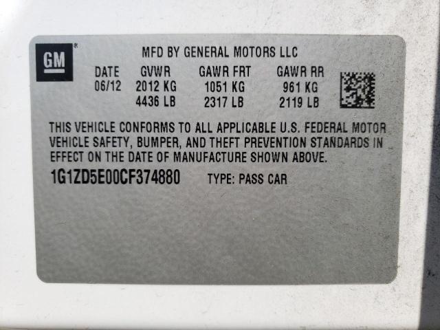 Photo 10 from auction – 2012 CHEVROLET MALIBU 2LT with VIN 1G1ZD5E00CF374880