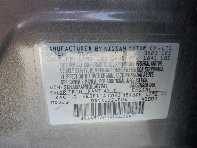 Photo 10 from auction – 2016 NISSAN SENTRA S with VIN 3N1AB7AP9GL667247