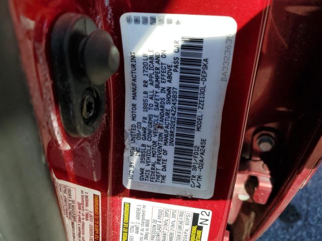 Photo 10 from auction – 2004 TOYOTA COROLLA CE with VIN 1NXBR32E24Z245837