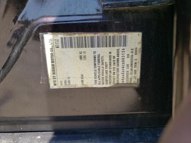 Photo 10 from auction – 2012 NISSAN MAXIMA S with VIN 1N4AA5AP4CC863922