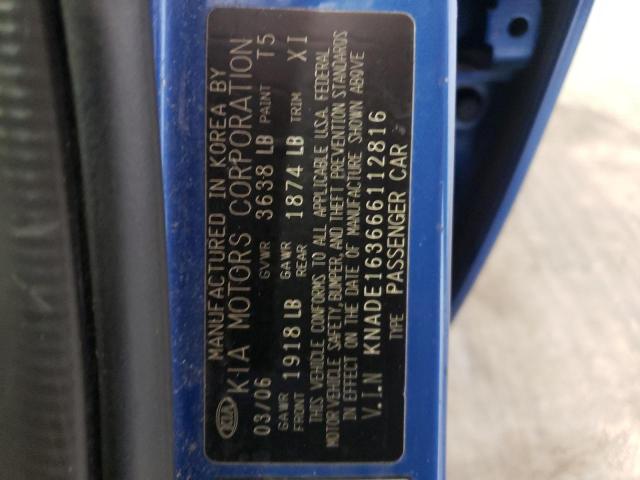 Photo 10 from auction – 2006 KIA RIO 5 with VIN KNADE163666112816