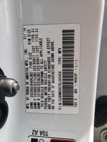 Photo 10 from auction – 2014 HONDA CR-V EX with VIN 5J6RM3H57EL040458
