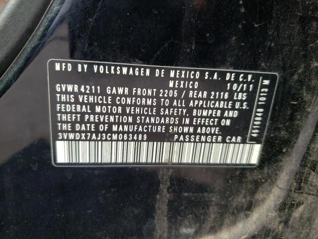 Photo 10 from auction – 2012 VOLKSWAGEN JETTA SE with VIN 3VWDX7AJ3CM063489