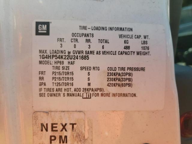 Photo 10 from auction – 2002 BUICK LESABRE CU with VIN 1G4HP54K22U241685