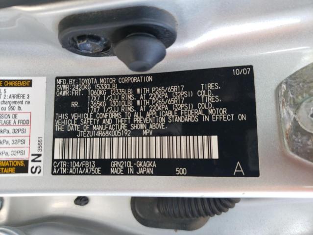 Foto 10 de la subasta – 2008 TOYOTA 4RUNNER SR con VIN JTEZU14R68K005192