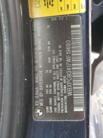 Photo 10 from auction – 2007 BMW X3 3.0SI with VIN WBXPC93417WF19693