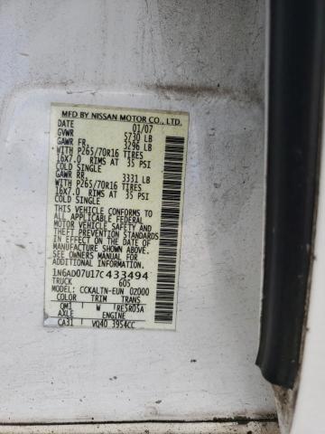 Photo 10 from auction – 2007 NISSAN FRONTIER C with VIN 1N6AD07U17C433494