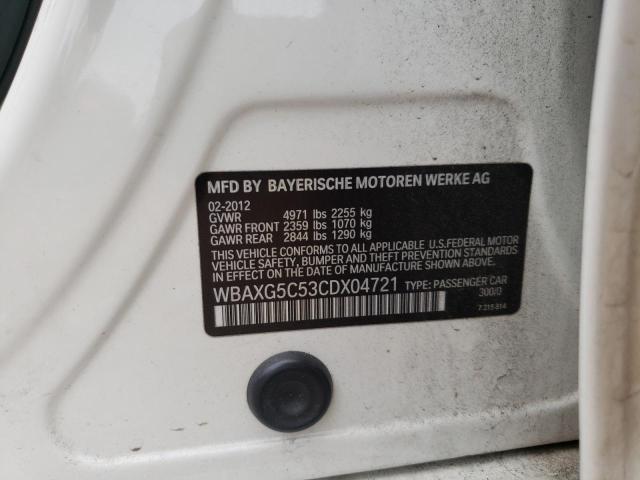 Photo 10 from auction – 2012 BMW 528 I with VIN WBAXG5C53CDX04721