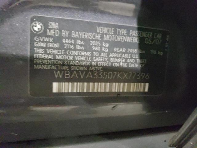 Photo 10 from auction – 2007 BMW 328 I with VIN WBAVA33507KX77396