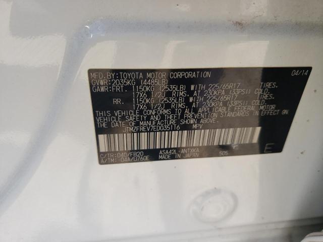 Photo 10 from auction – 2014 TOYOTA RAV4 LE with VIN JTMZFREV7ED035116