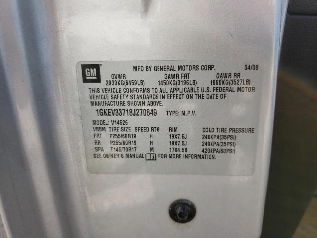 Photo 10 from auction – 2008 GMC ACADIA SLT with VIN 1GKEV33718J270849