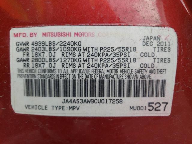 Photo 10 from auction – 2012 MITSUBISHI OUTLANDER with VIN JA4AS3AW9CU017258