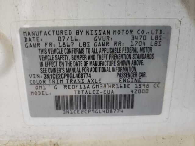 Photo 10 from auction – 2016 NISSAN VERSA NOTE with VIN 3N1CE2CP9GL408774