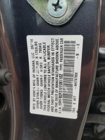 Photo 10 from auction – 2014 HONDA CIVIC LX with VIN 19XFB2F51EE061102