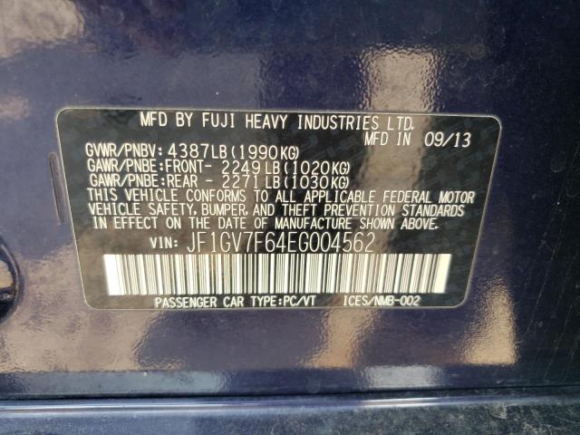 Photo 10 from auction – 2014 SUBARU IMPREZA WR with VIN JF1GV7F64EG004562