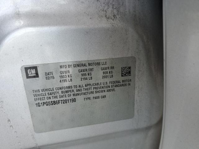 Photo 10 from auction – 2015 CHEVROLET CRUZE LTZ with VIN 1G1PG5SB6F7201190