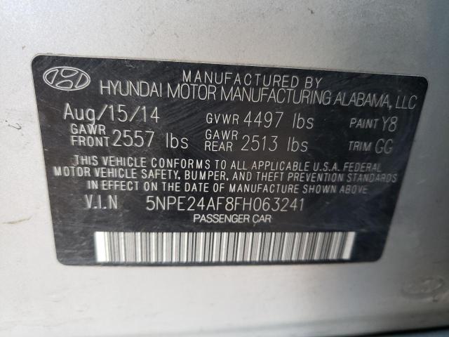 Photo 10 from auction – 2015 HYUNDAI SONATA SE with VIN 5NPE24AF8FH063241