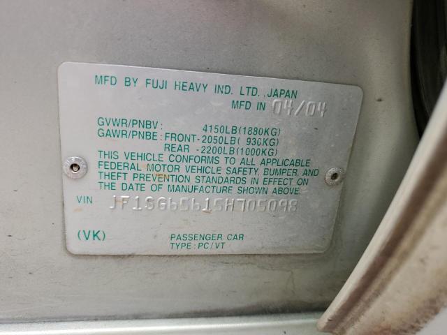 Photo 10 from auction – 2005 SUBARU FORESTER 2 with VIN JF1SG65615H705098
