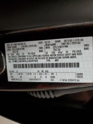 Photo 10 from auction – 2020 FORD ESCAPE SEL with VIN 1FMCU9H93LUA35102