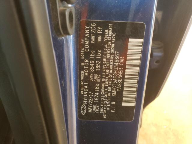 Photo 10 from auction – 2017 HYUNDAI ACCENT SE with VIN KMHCT5AE3HU346667
