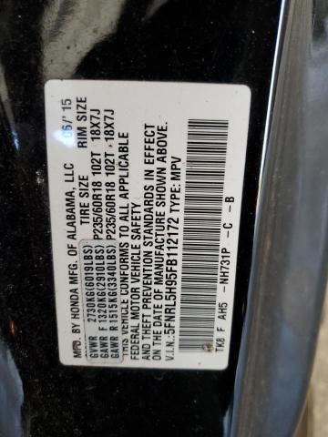 Photo 10 from auction – 2015 HONDA ODYSSEY TO with VIN 5FNRL5H95FB112172