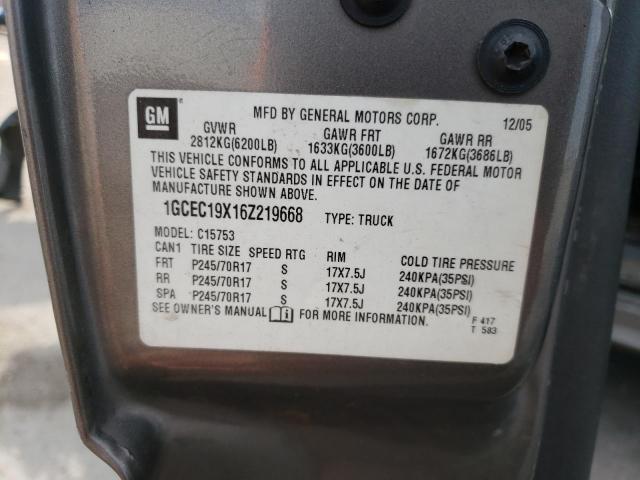 Photo 10 from auction – 2006 CHEVROLET SILVERADO with VIN 1GCEC19X16Z219668