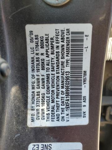 Photo 10 from auction – 2009 HONDA CIVIC EX with VIN 19XFA16899E029513