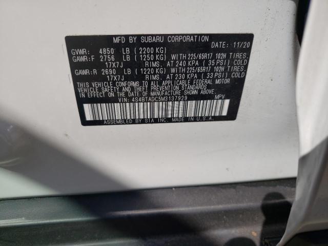 Photo 10 from auction – 2021 SUBARU OUTBACK PR with VIN 4S4BTADC5M3137929