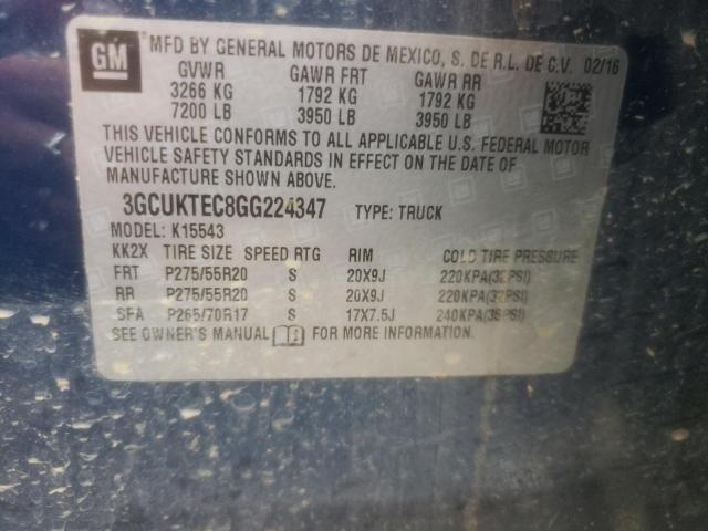 Photo 10 from auction – 2016 CHEVROLET 1500 with VIN 3GCUKTEC8GG224347