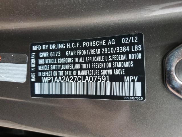 Photo 10 from auction – 2012 PORSCHE CAYENNE with VIN WP1AA2A27CLA07591