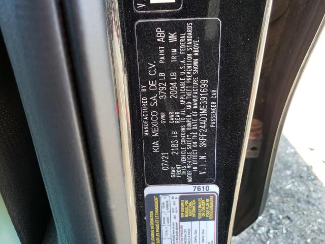 Photo 10 from auction – 2021 KIA FORTE FE with VIN 3KPF24AD1ME391699