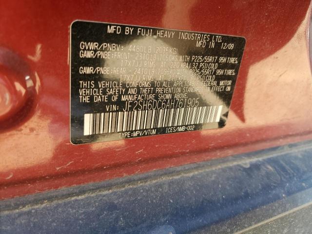 Photo 10 from auction – 2010 SUBARU FORESTER 2 with VIN JF2SH6DC6AH761905