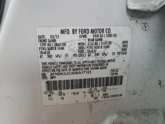 Photo 10 from auction – 2013 FORD EDGE SEL with VIN 2FMDK3JC3DBA17123
