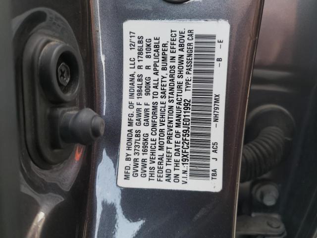 Photo 10 from auction – 2018 HONDA CIVIC LX with VIN 19XFC2F59JE011992