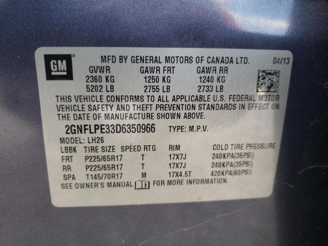 Photo 10 from auction – 2013 CHEVROLET EQUINOX LT with VIN 2GNFLPE33D6350966