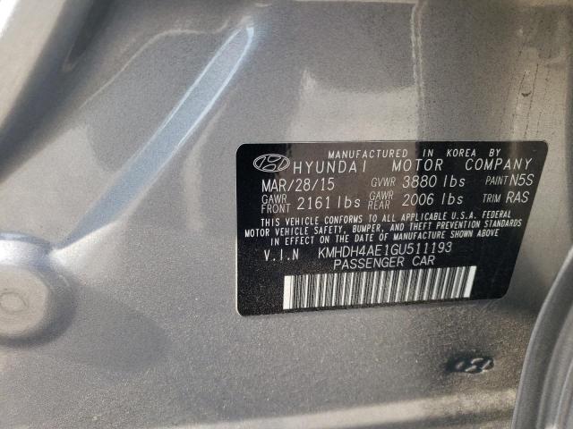 Photo 10 from auction – 2016 HYUNDAI ELANTRA SE with VIN KMHDH4AE1GU511193
