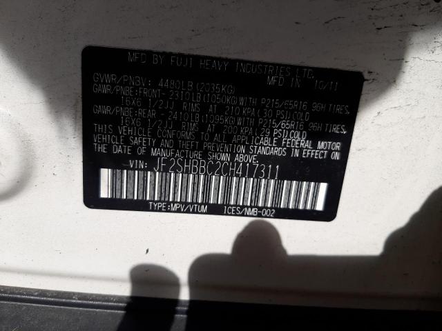 Photo 10 from auction – 2012 SUBARU FORESTER 2 with VIN JF2SHBBC2CH417311