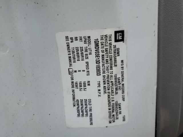 Photo 10 from auction – 2003 PONTIAC MONTANA with VIN 1GMDV03E13D183833