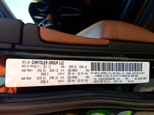 Photo 10 from auction – 2013 JEEP GRAND CHER with VIN 1C4RJECGXDC644782
