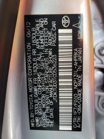 Photo 10 from auction – 2012 TOYOTA YARIS with VIN JTDKTUD31CD536223