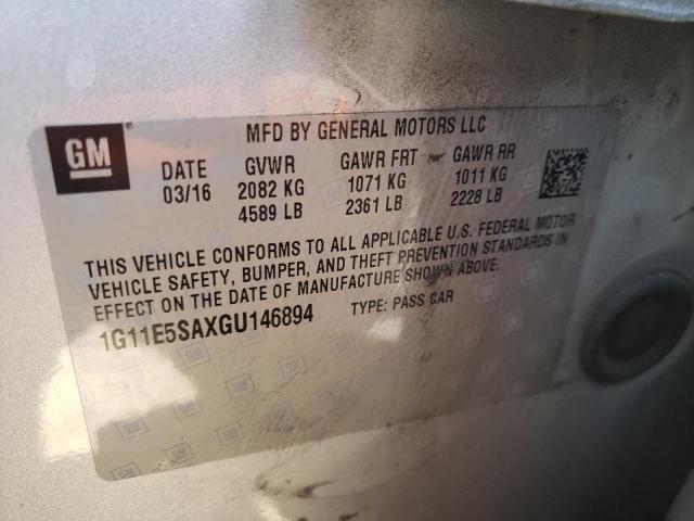 Photo 10 from auction – 2016 CHEVROLET MALIBU LIM with VIN 1G11E5SAXGU146894